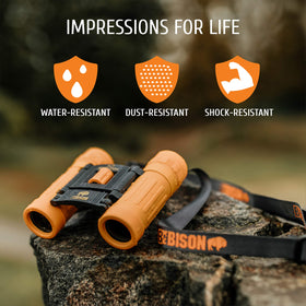 Scotar BeBison kids binoculars open-compact design for small hands.