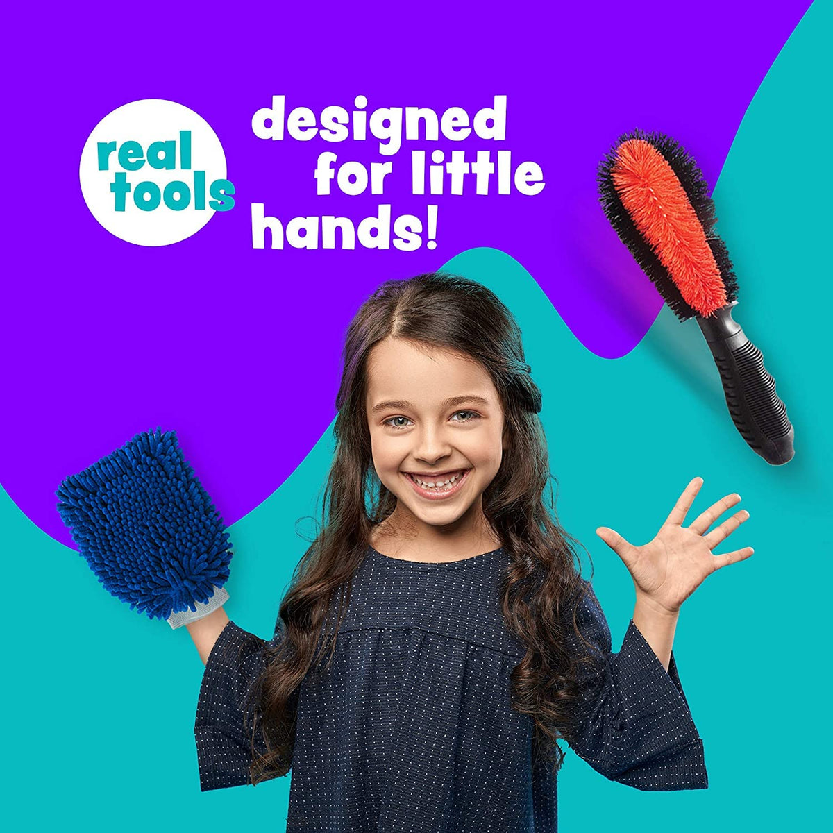 SCRUBIT microfiber mitt delivers gentle scrubbing on car surfaces.
