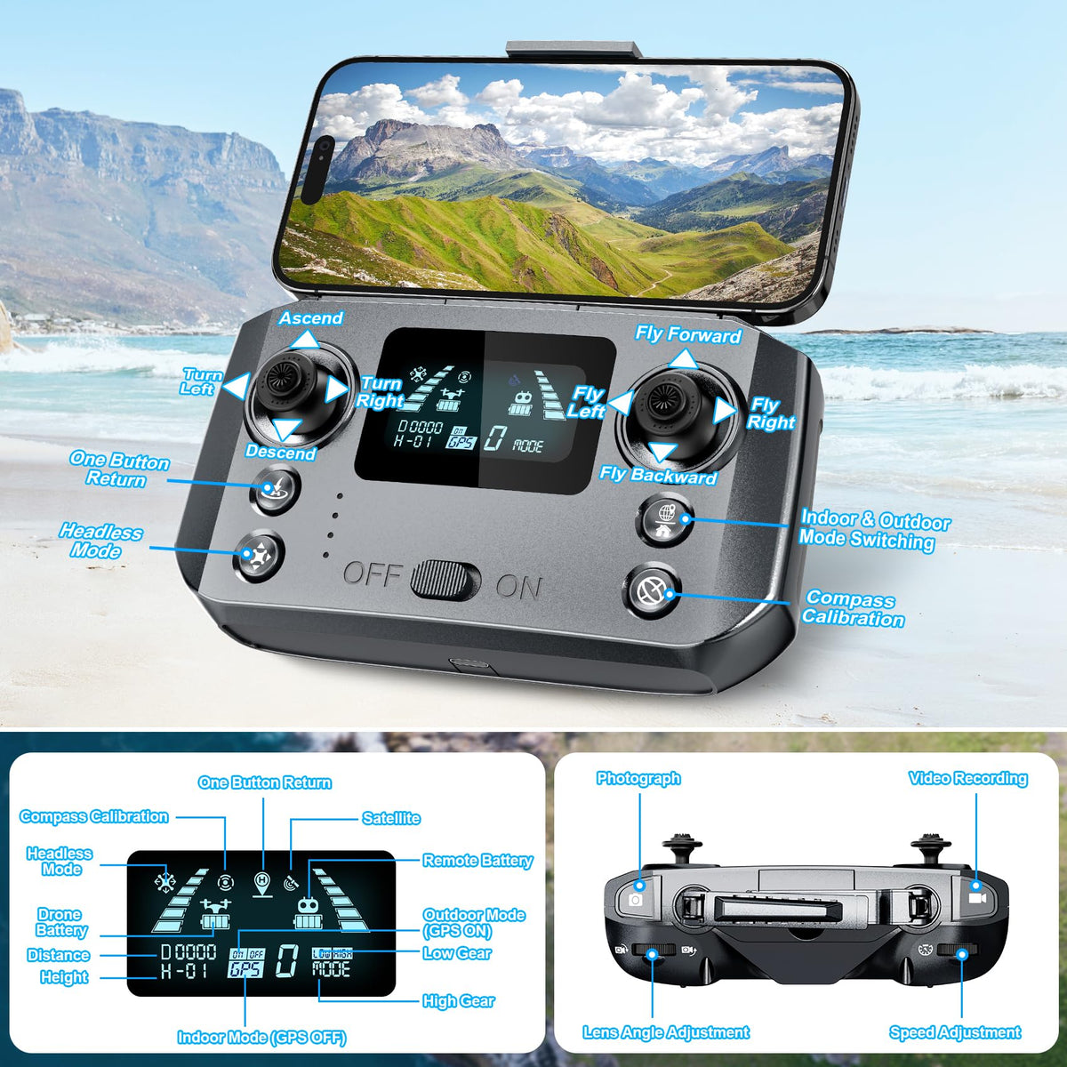 Scrubuz foldable GPS drone fits in a compact travel bag for adventures.