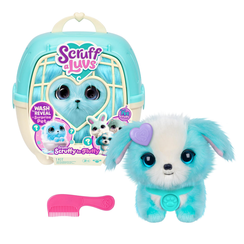 SCRUFFALUVS Blue Surprise Pet after wash reveals a cuddly mystery plush