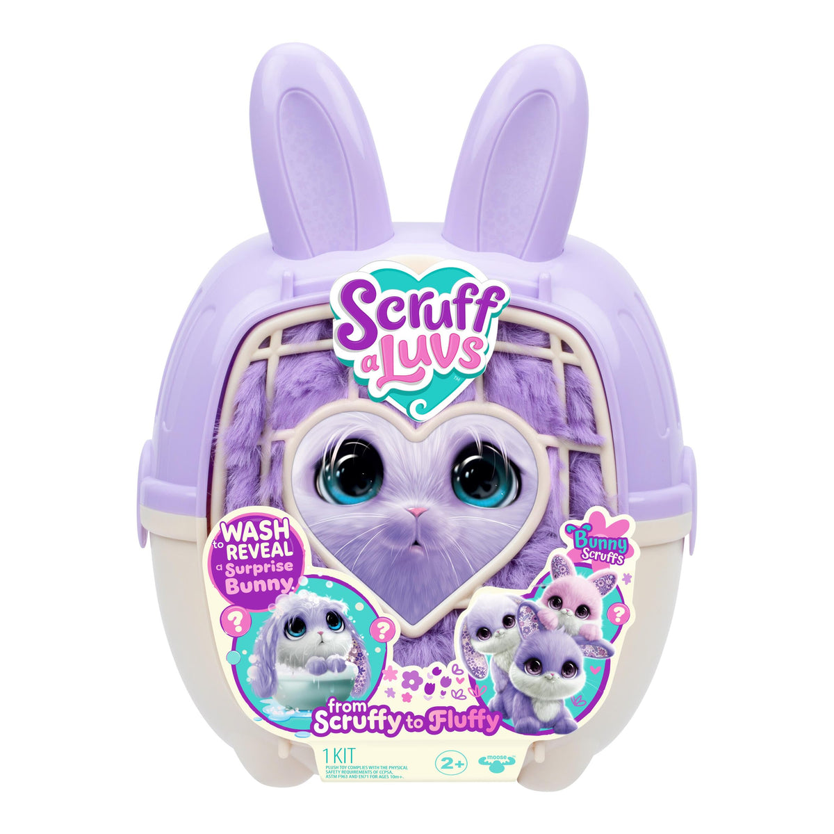 SCRUFFALUVS bunny scruff water reveal during wash shows a fluffy transformation