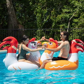 SCS Direct Chicken Fight inflatable pool float set for two-player battles.