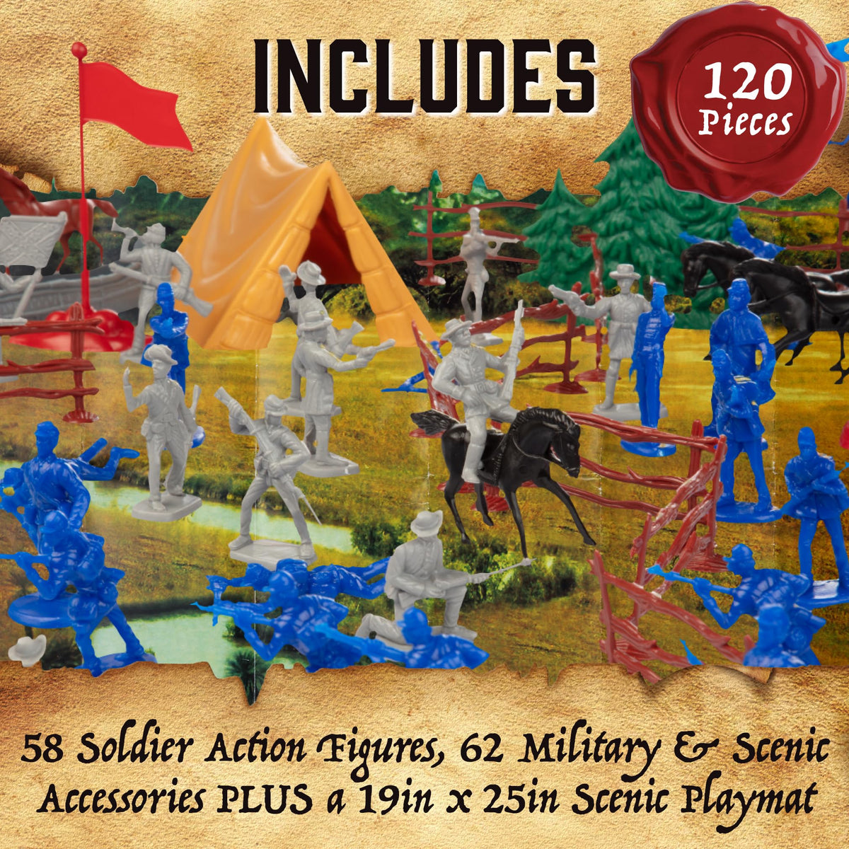 SCS Direct 120pc soldiers ready for authentic reenactment play and diorama setup