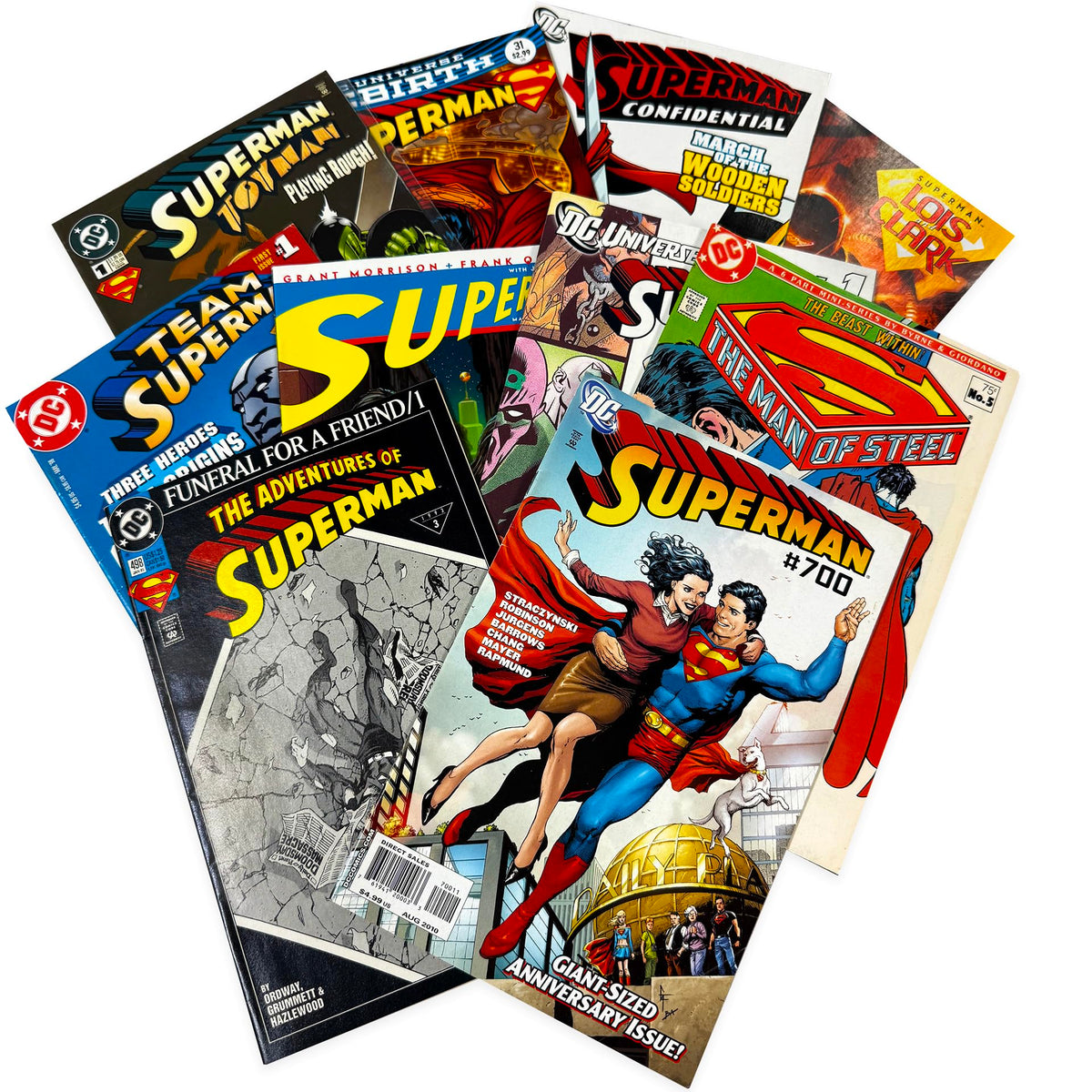SCS Direct DC Superman Ultimate Gift Set cover featuring ten unique, duplicate-free comics for fans.