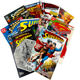SCS Direct DC Superman Ultimate Gift Set cover featuring ten unique, duplicate-free comics for fans.