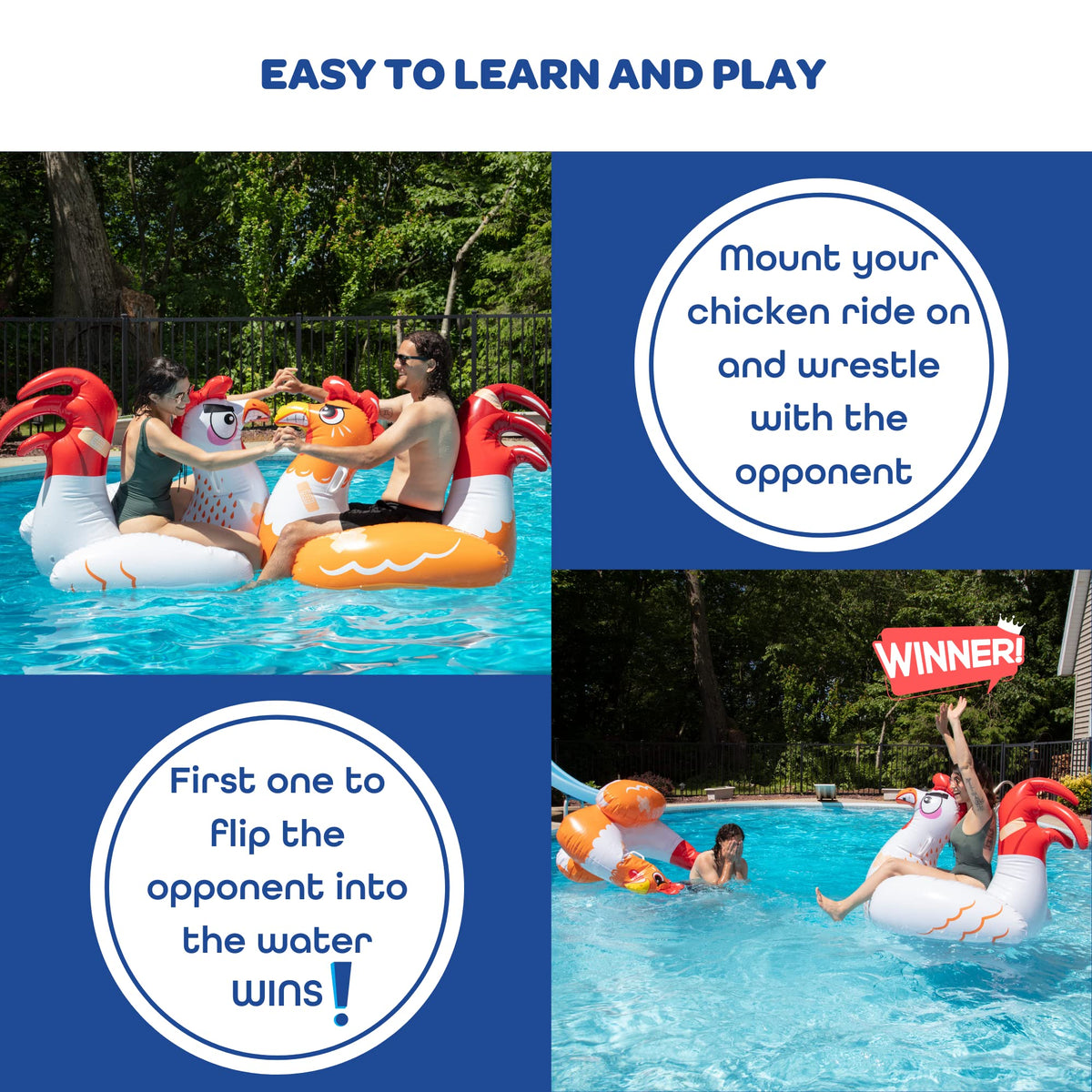 SCS Direct durable PVC material pool float resists tears and punctures.