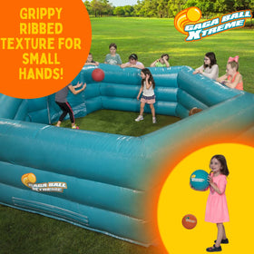 Close up of textured surface on SCS Direct Gaga Ball for no slip grip