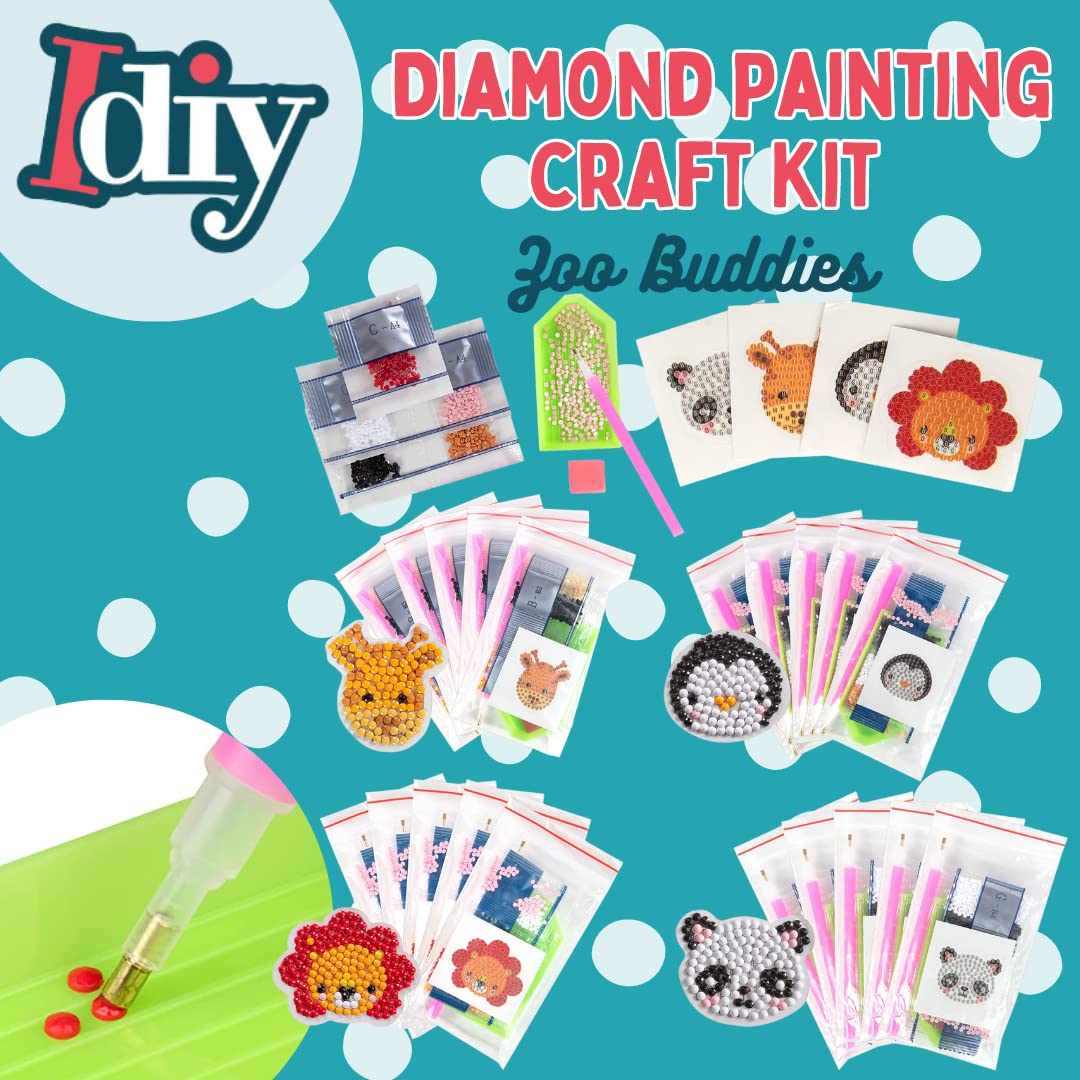 SCS Direct kids birthday diamond painting kit featuring panda for group activities.