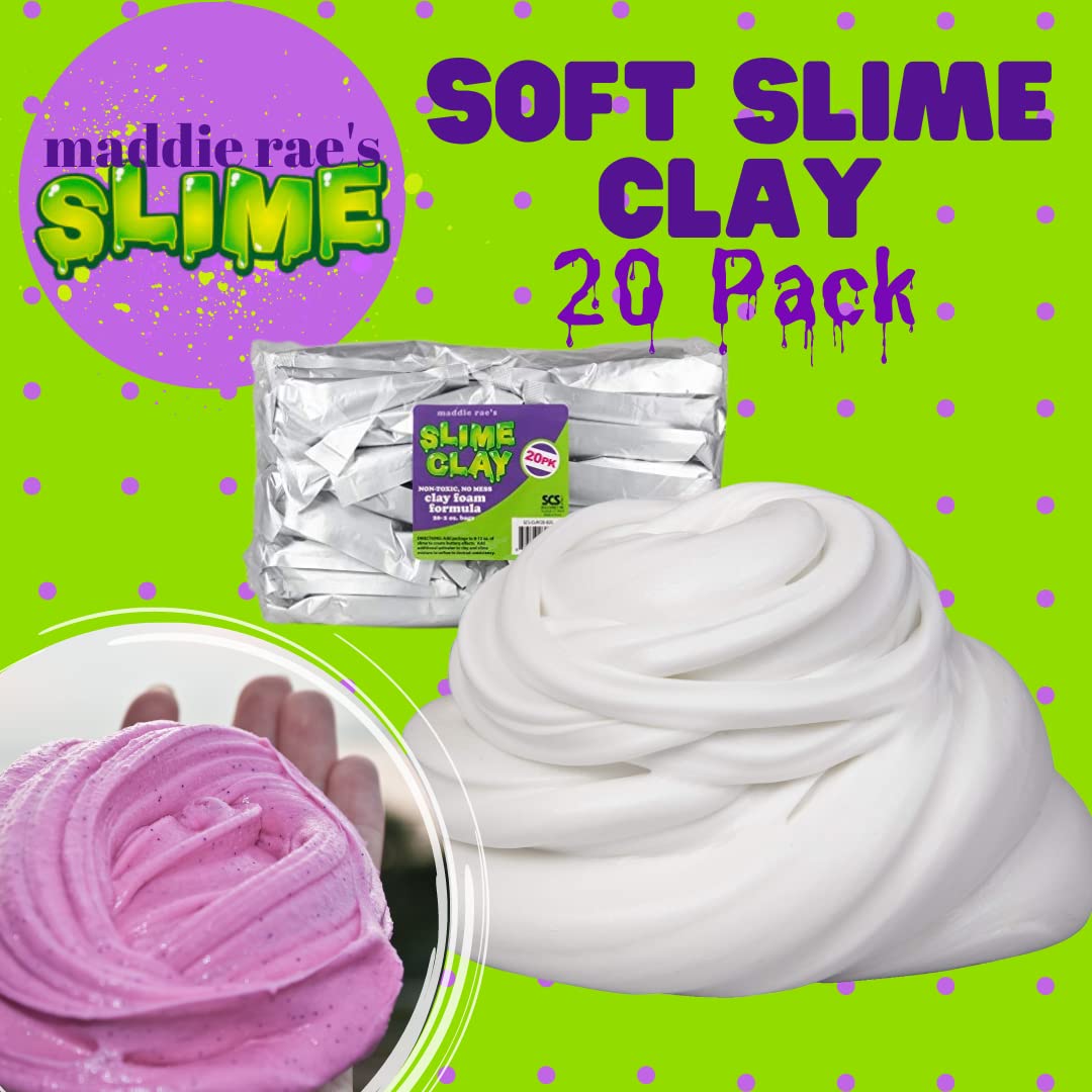 SCS Direct Maddie Rae slime clay 2oz foam bags enable easy DIY slime creation