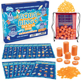 SCS Direct Pool Bingo Diving Game Kit for kids boosts pool fun with durable, waterproof pieces.