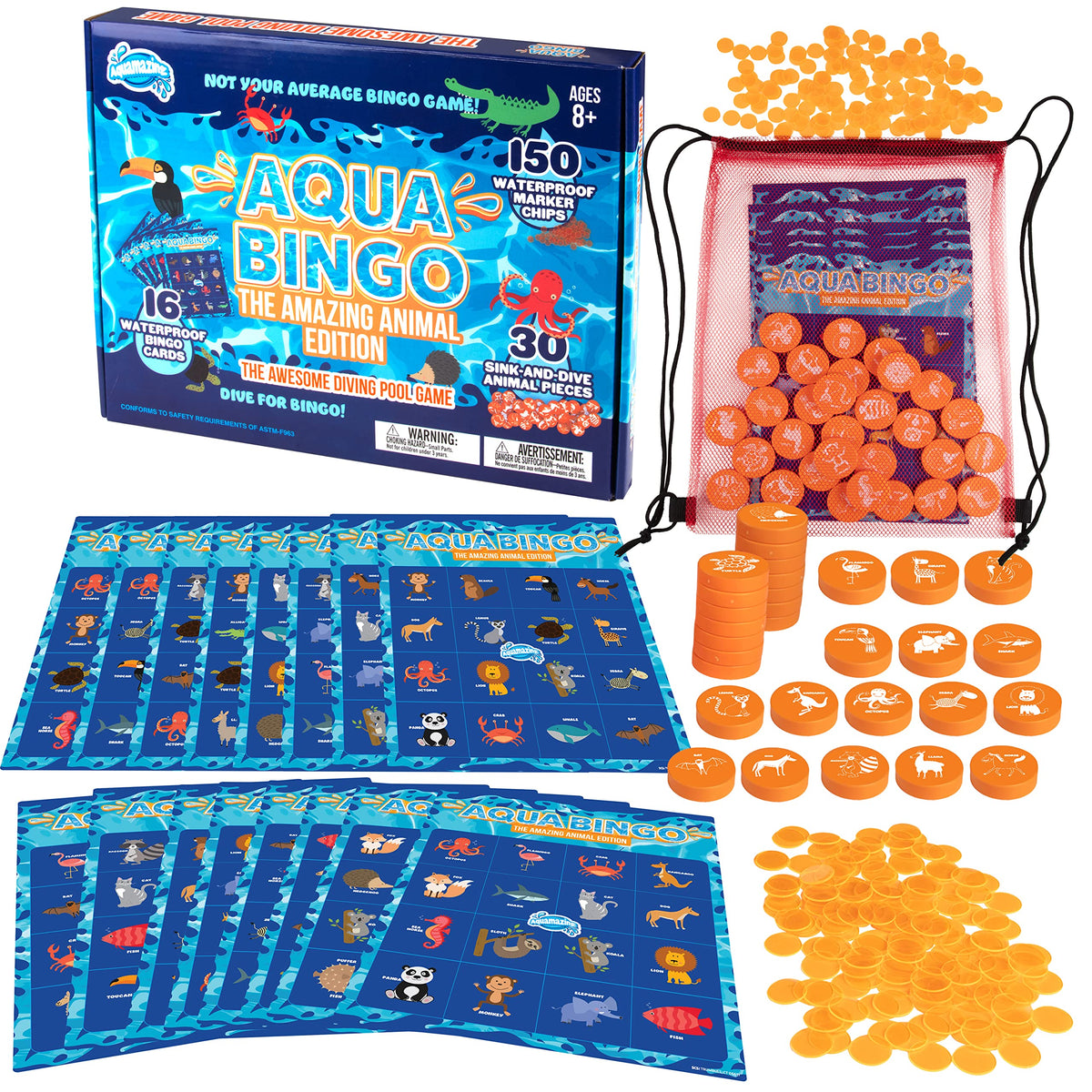SCS Direct pool bingo diving pieces in action, enhancing pool play and team bonding.