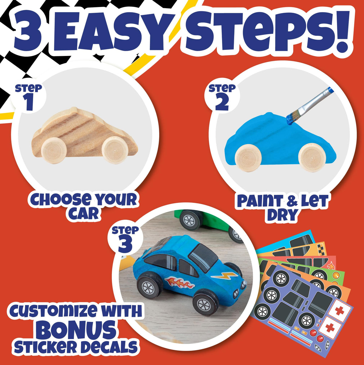SCS Direct race car kit for fast paced classroom or party creativity