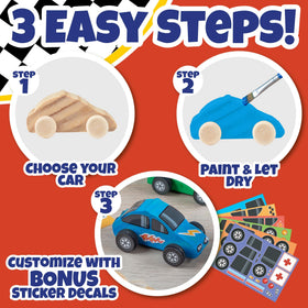 SCS Direct race car kit for fast paced classroom or party creativity