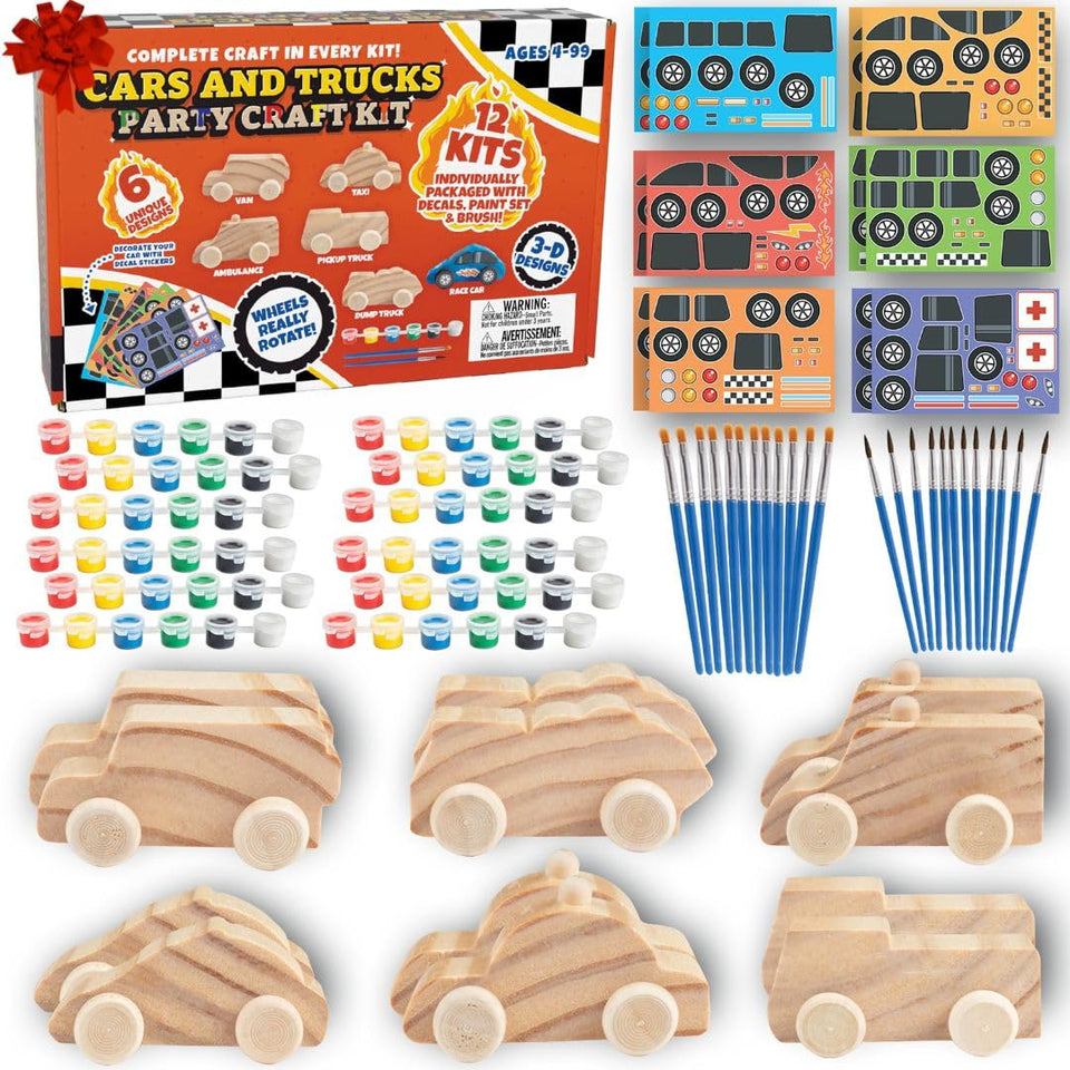 SCS Direct wooden van car kit ready for painting and creative play