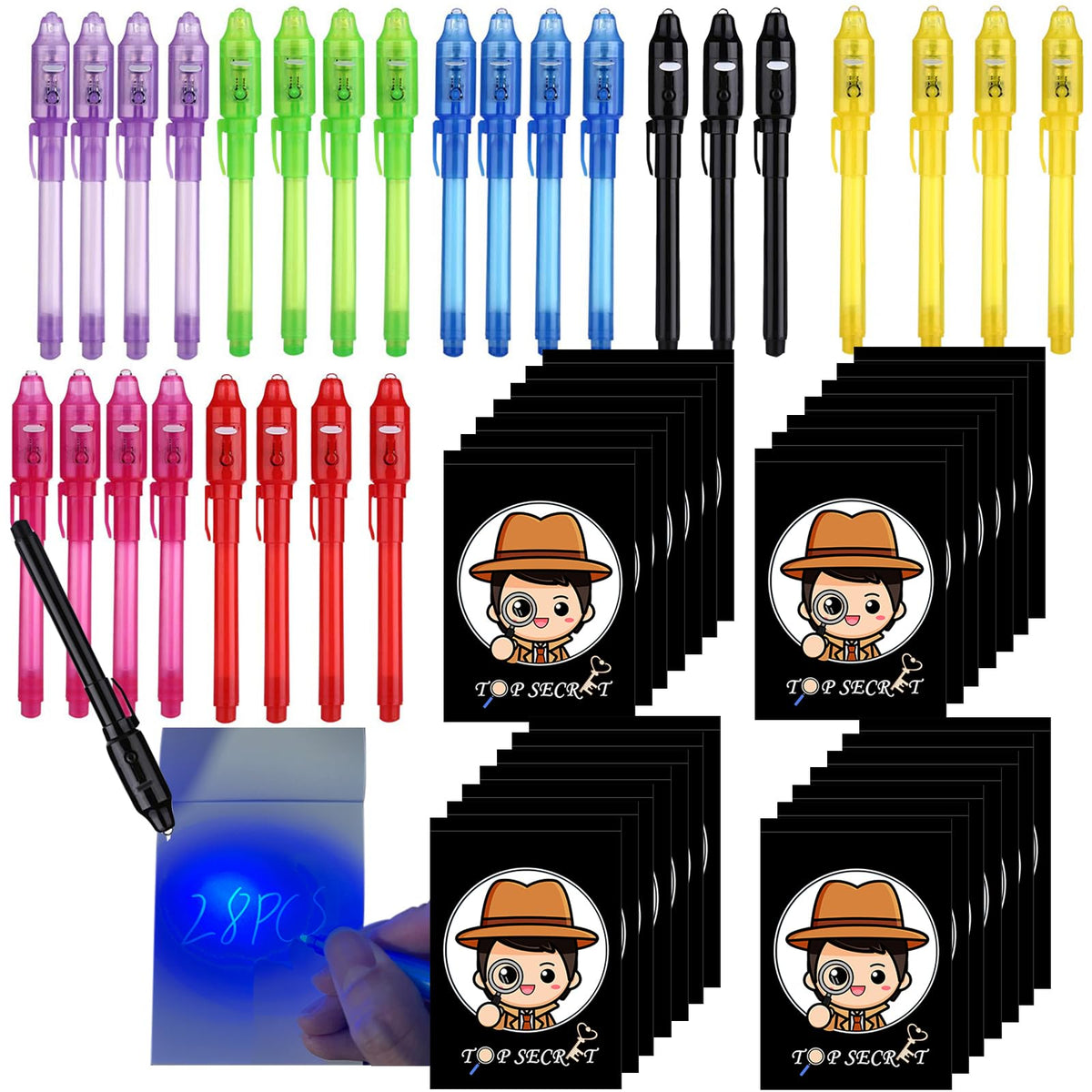 SCStyle invisible ink pen with UV light in packaging reveals secret messages.