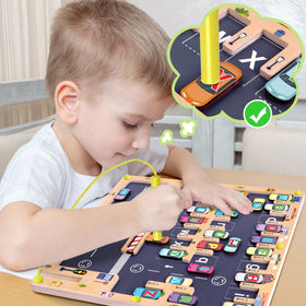 Scuwtocn alphabet parking lot game engages kids in letter matching.