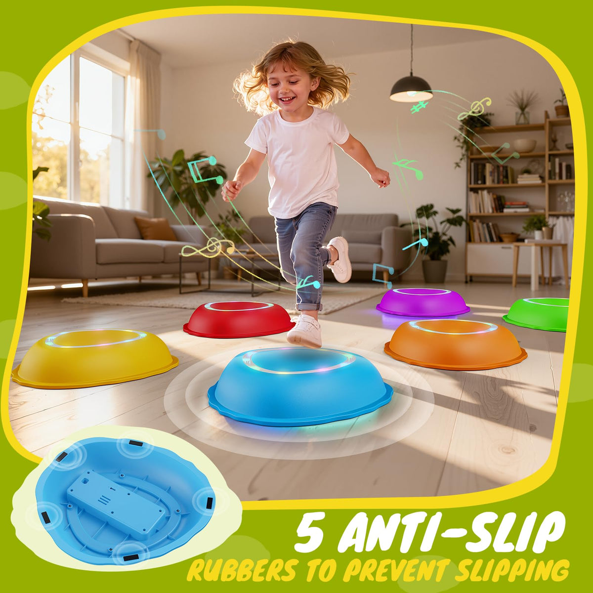 Scvcid non slip bases prevent slips during indoor or outdoor balance activities