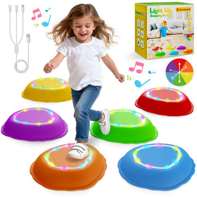 Scvcid rechargeable stepping stones for kids with color and lights for safe, engaging play