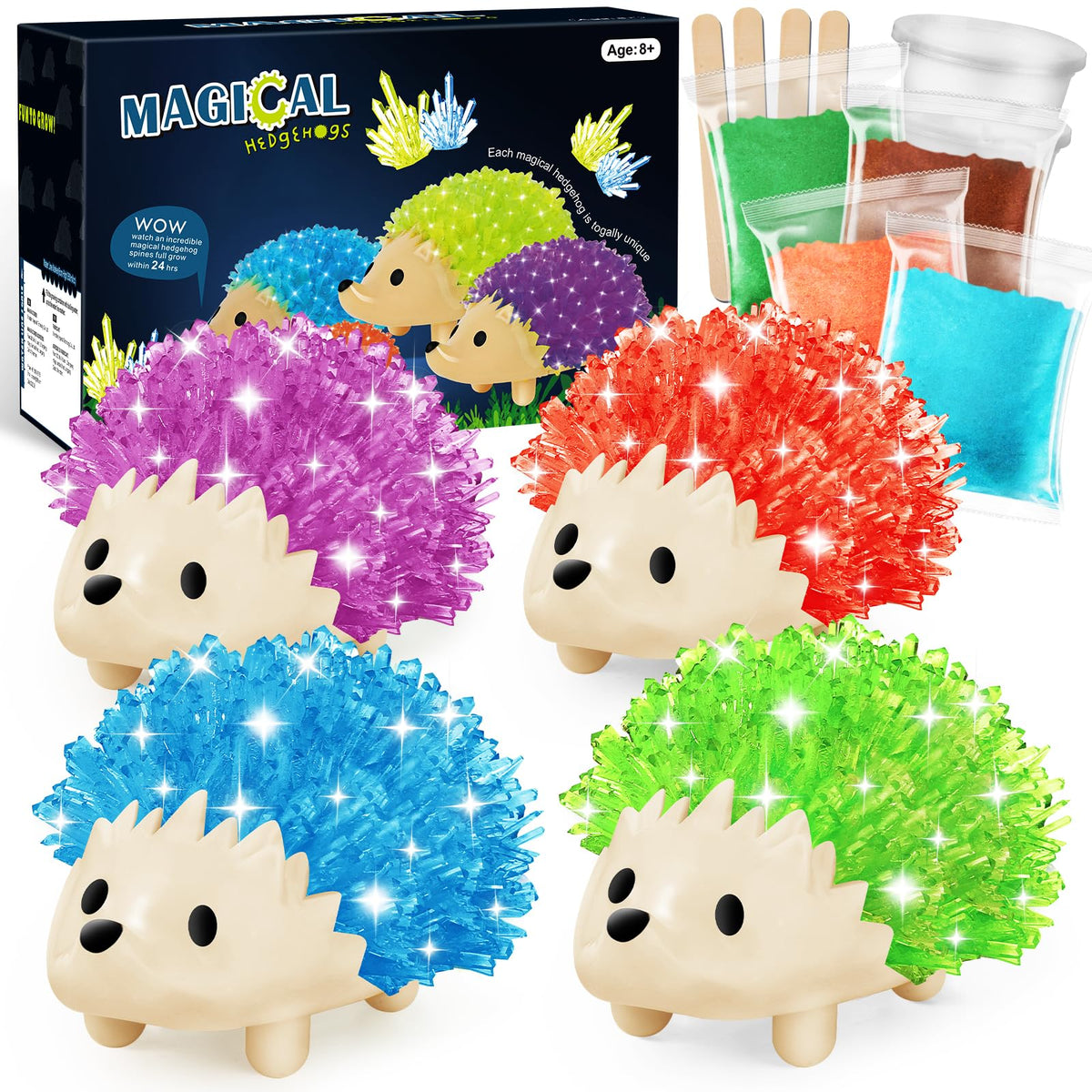 Sdaymol hedgehog blue crystal forming for hands-on learning