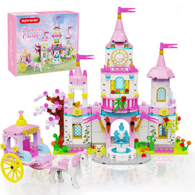 SDVWSF Princess Castle with rotating fountain for dynamic play and display