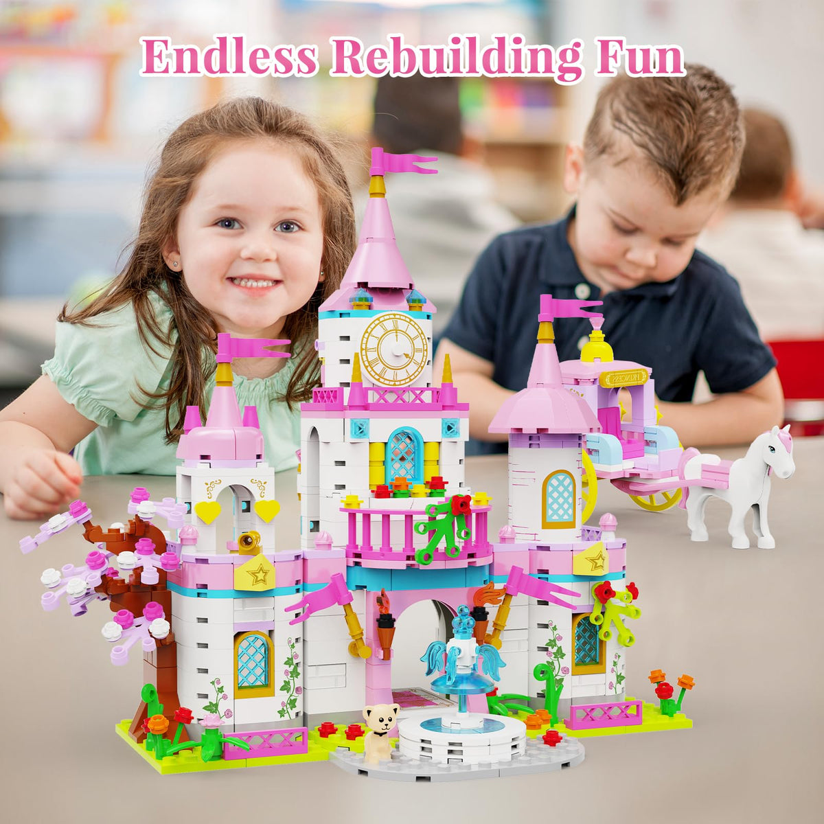 SDVWSF Princess Castle safe, durable bricks support daily building