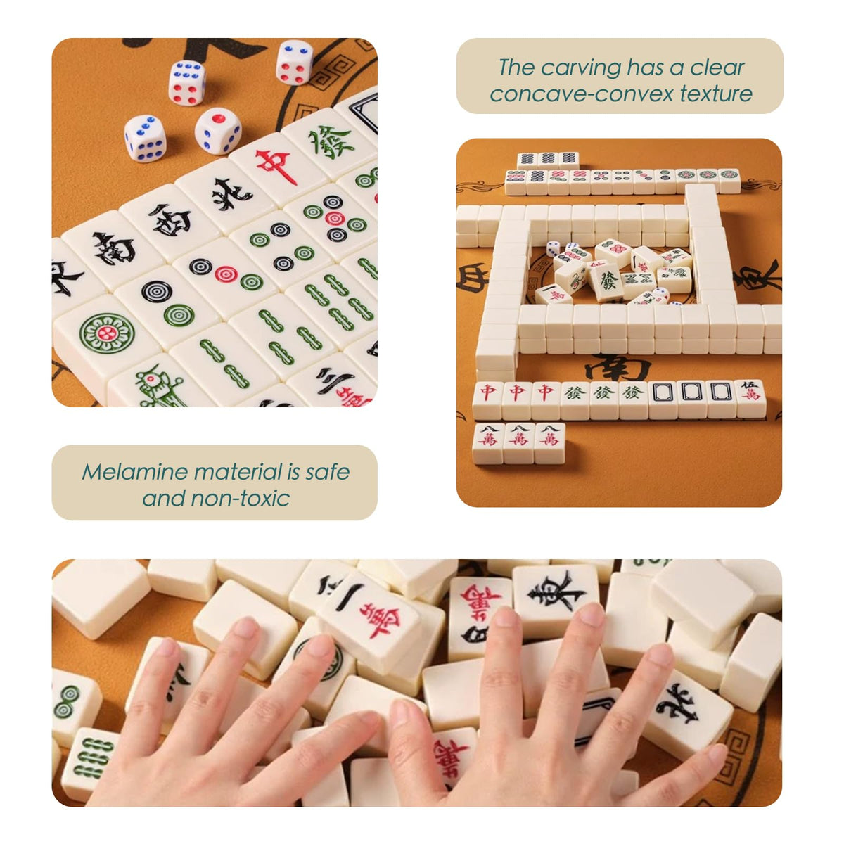 SEAMEW mahjong wind indicator and dice support quick setup and fair gameplay.