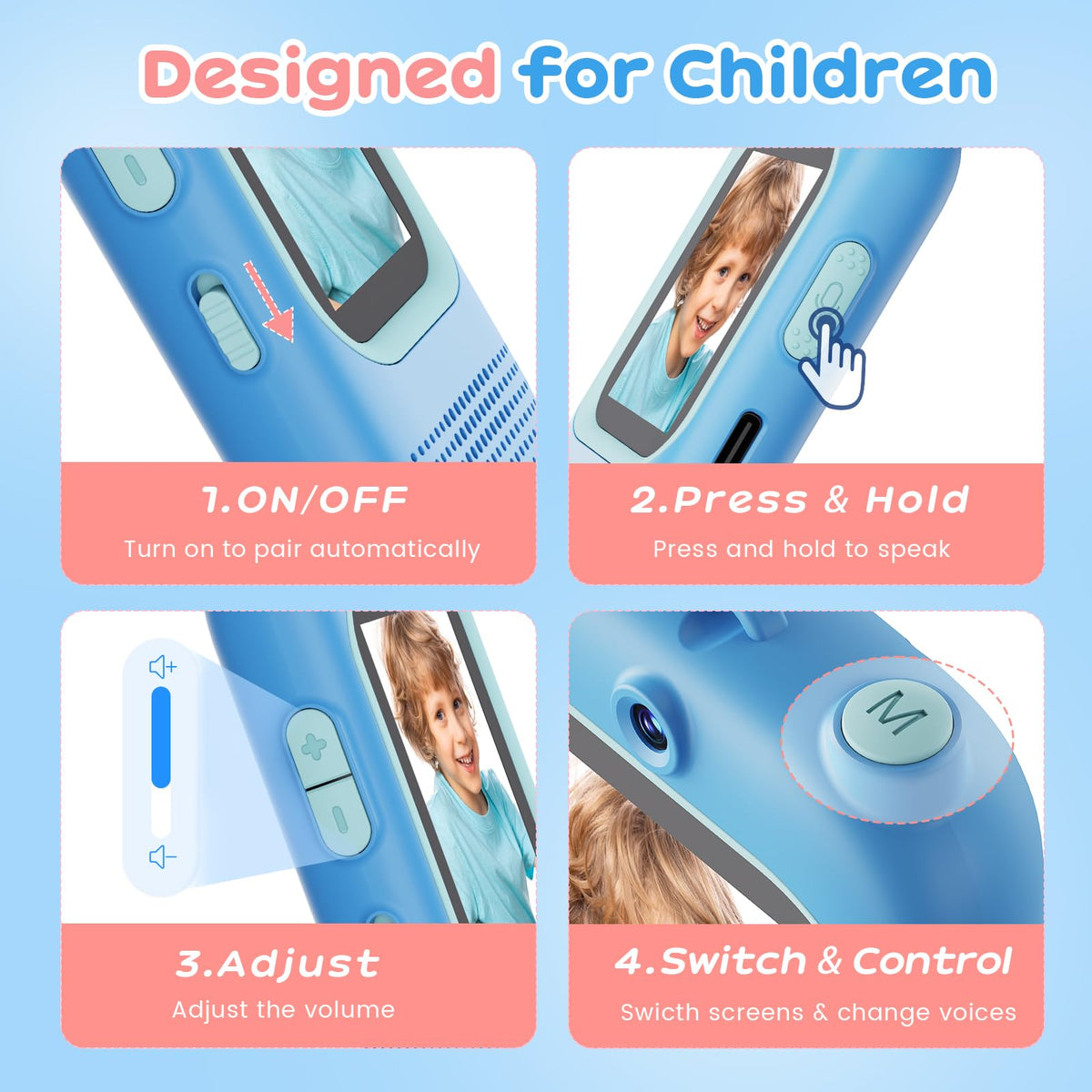 Seaonar walkie talkie with 700mAh rechargeable battery for lasting sessions