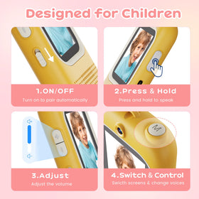 Seaonar rechargeable walkie talkie with USB-C cables for quick power.