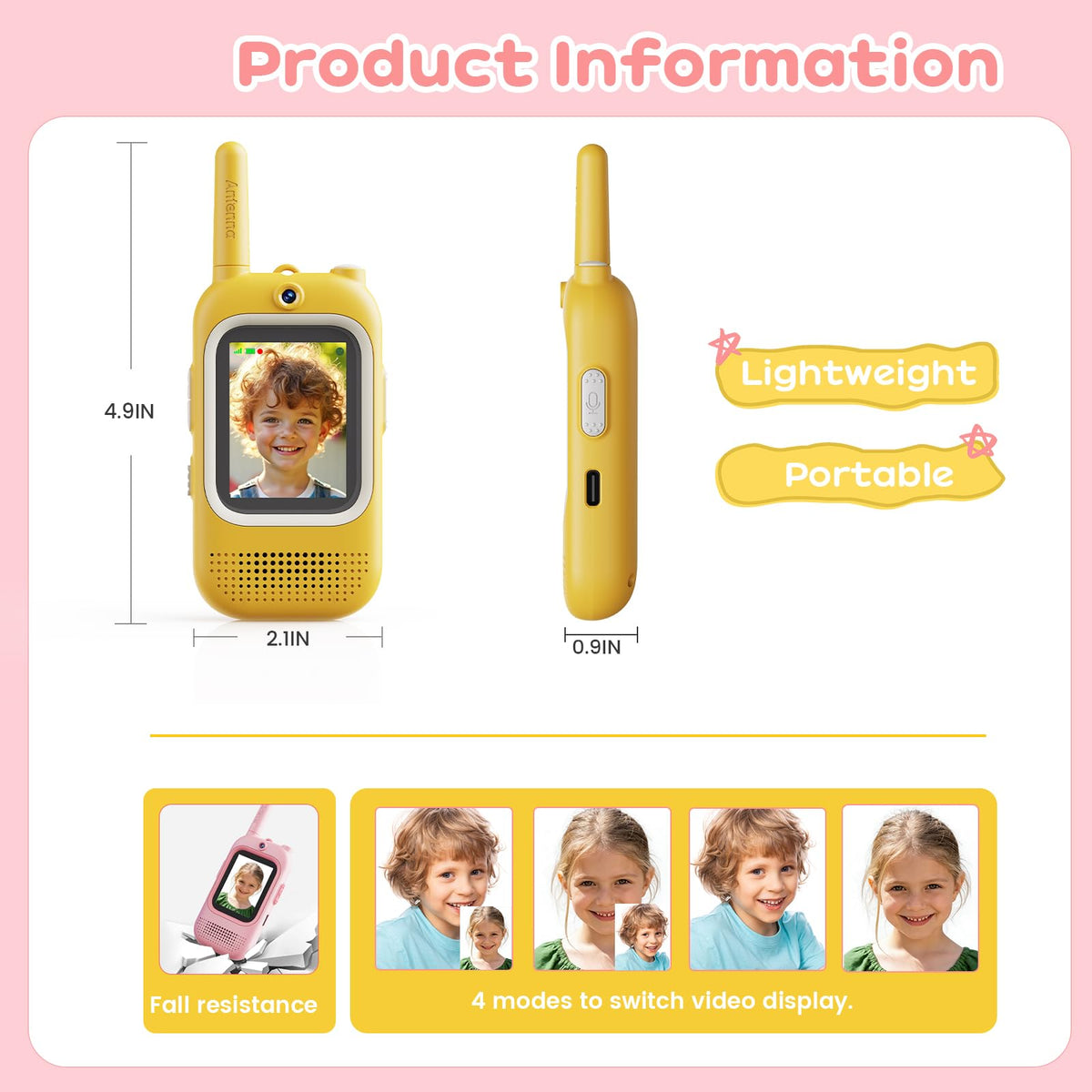 Seaonar video walkie talkie close-up highlights video function for vivid conversations.