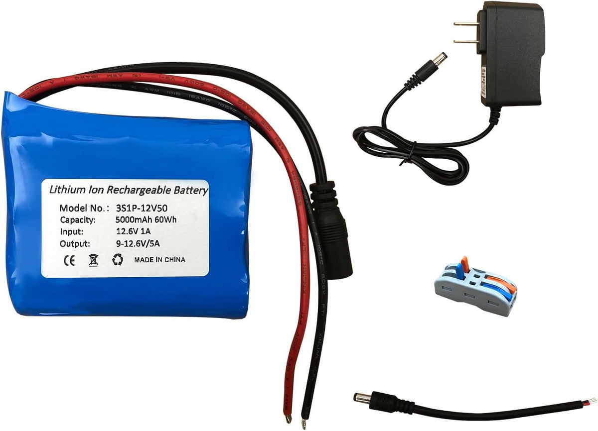 Seasider 12V 5000mAh battery pack shown from top for portable power