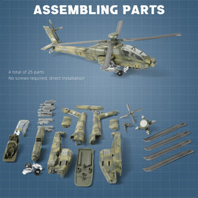 SEBUNAS AH-64 assembled display model ready for shelf.