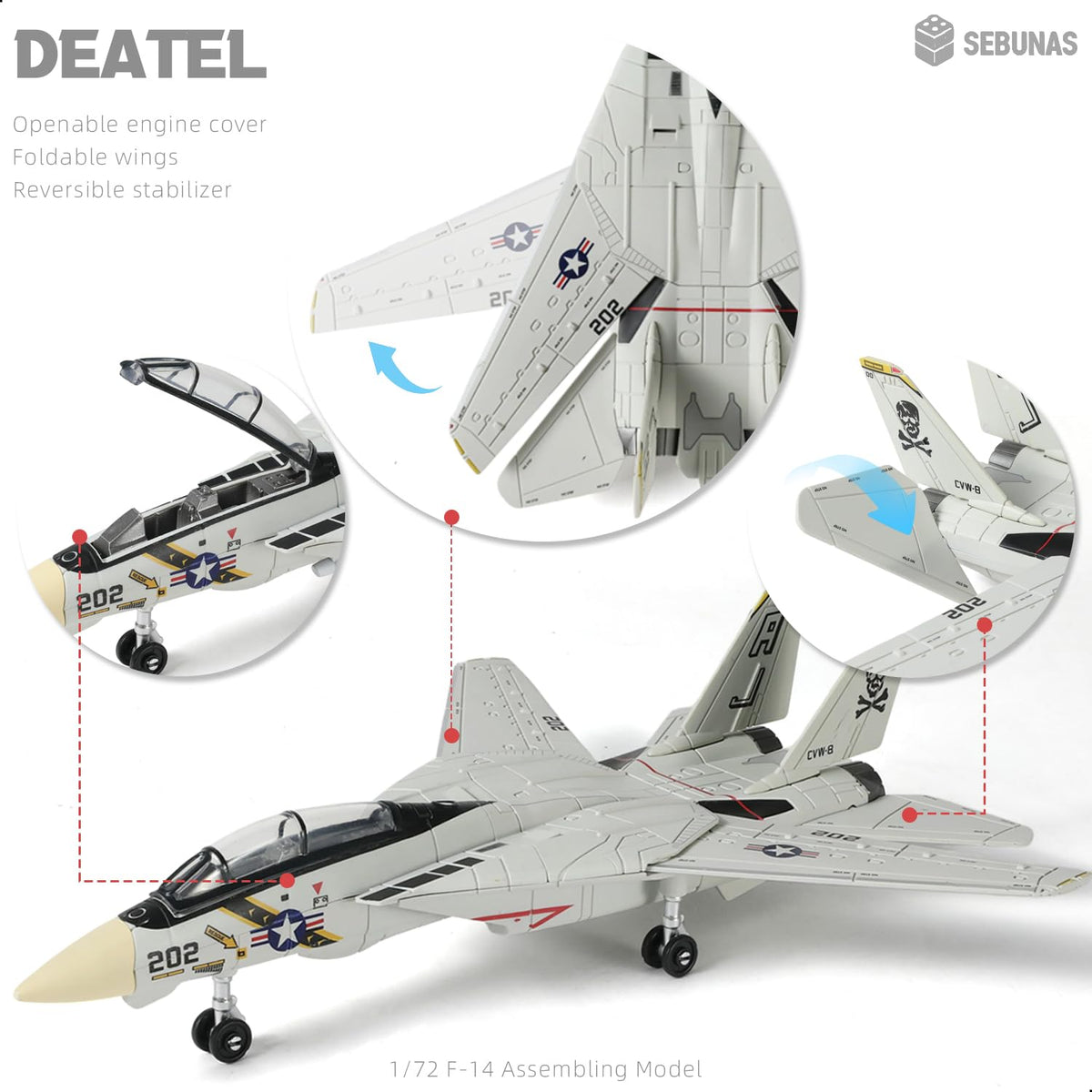 SEBUNAS F-14 Tomcat etched-details with fine lines.