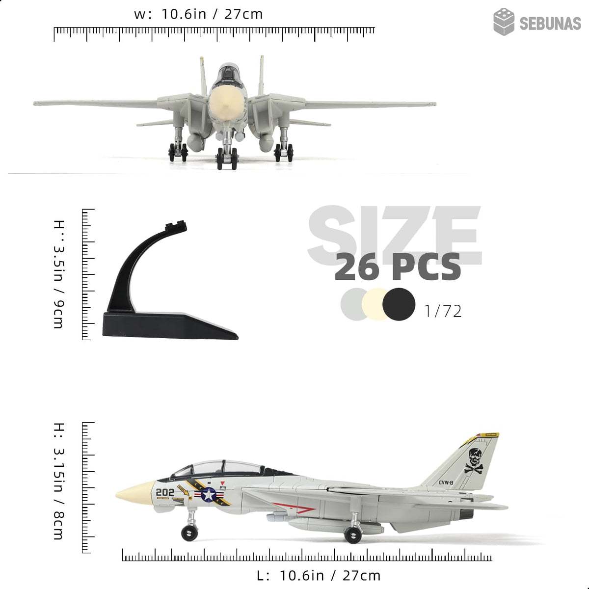 SEBUNAS F-14 Tomcat parts close-up showing precise etching.