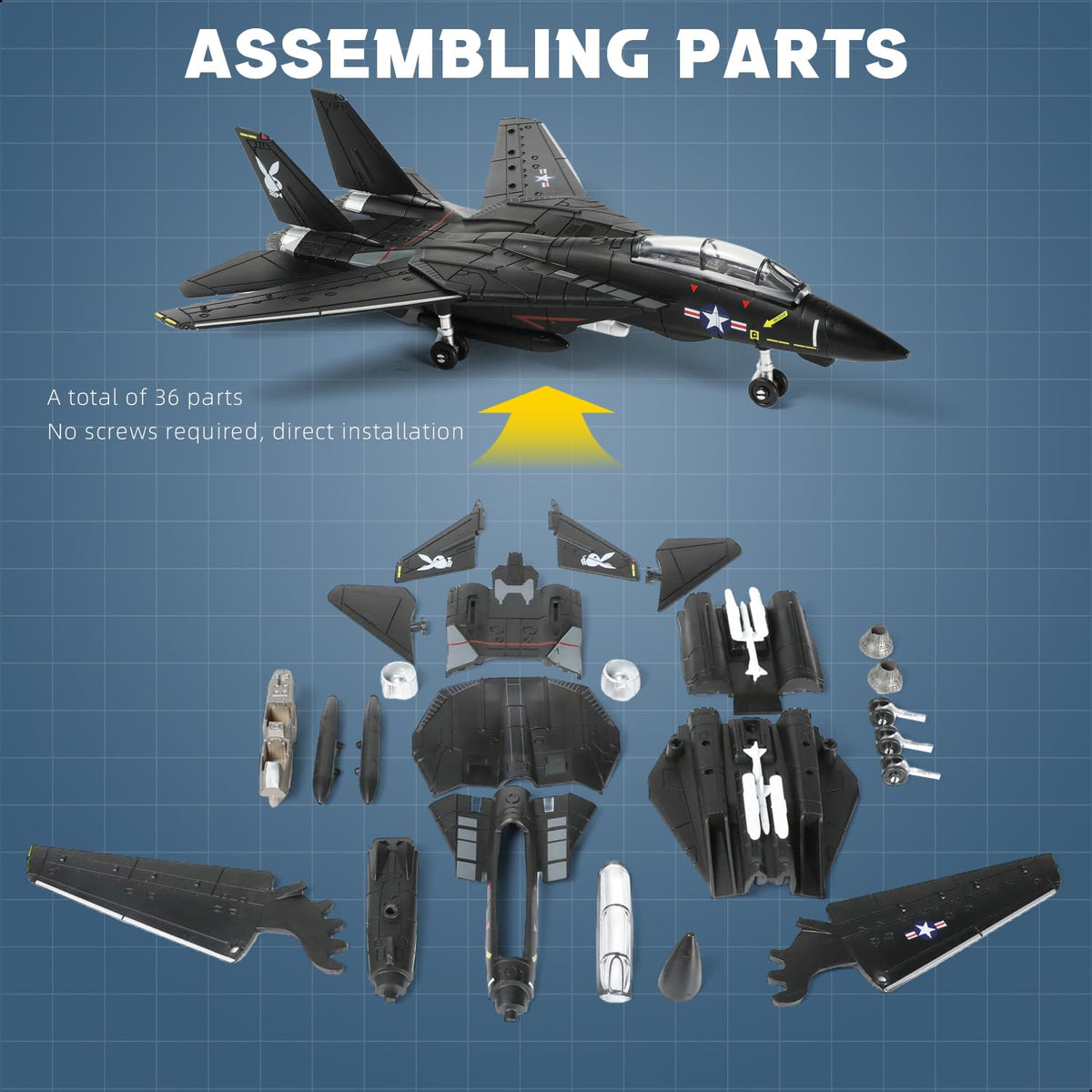 SEBUNAS 1:72 F-14 Tomcat model with exquisite surface detail.