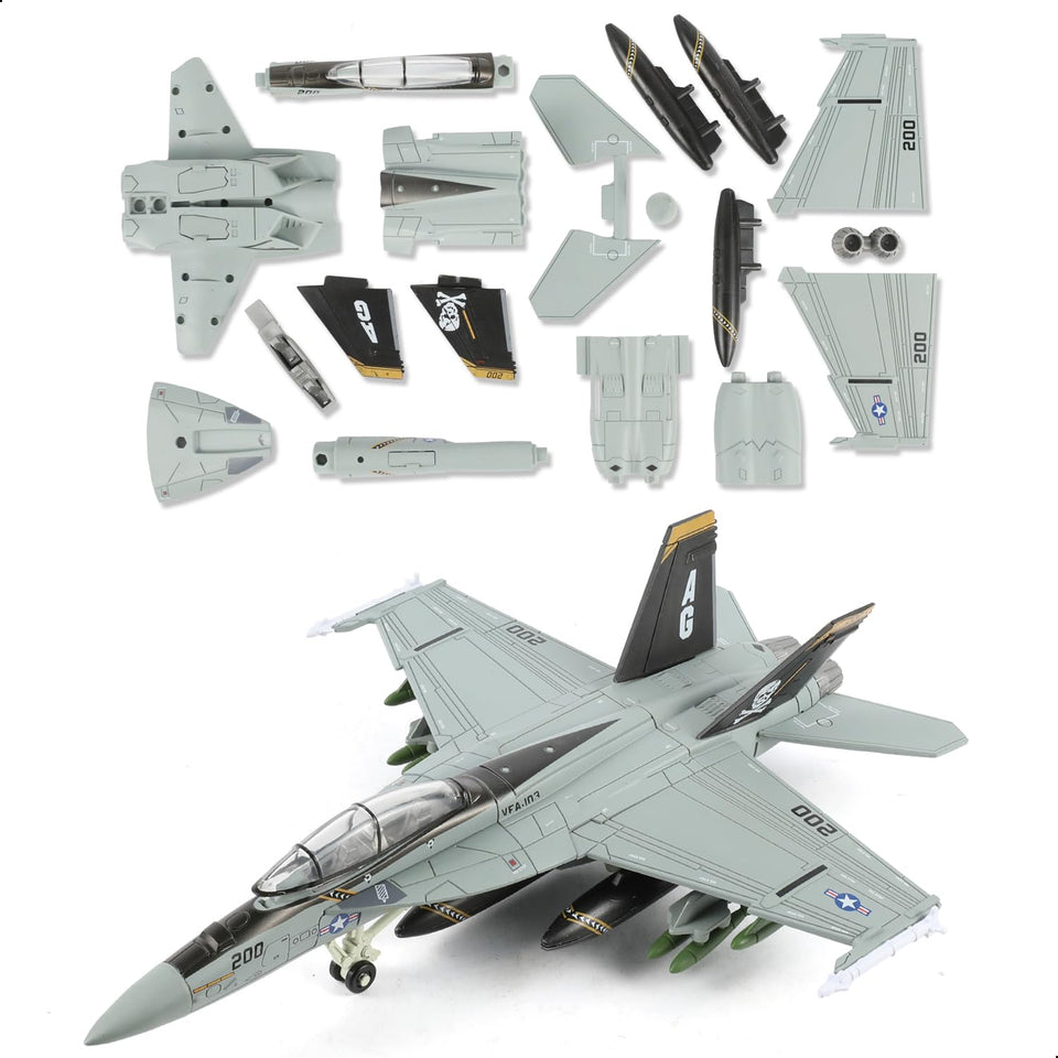 SEBUNAS F-18 Jolly Rogers parts shown for easy snap-fit assembly.