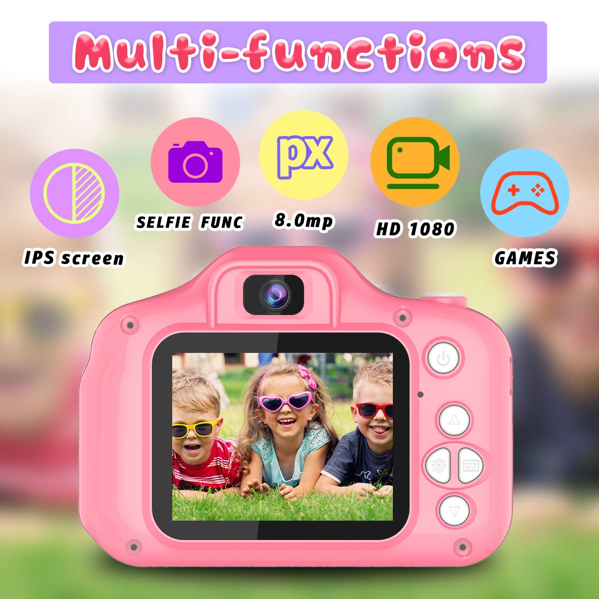 Seckton Upgrade Kids Selfie Camera dual-camera setup enables simple front selfies.