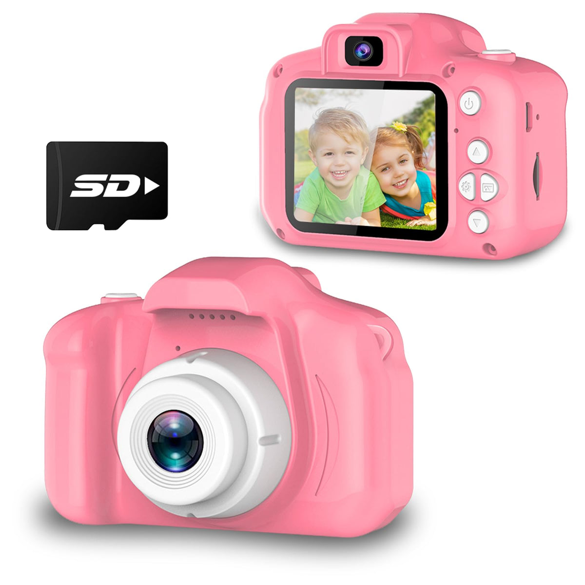 Seckton Upgrade Kids Selfie Camera front view, easy for young creators to capture bright photos.