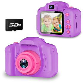 Seckton Upgrade Kids Selfie Camera front view in purple for easy handling