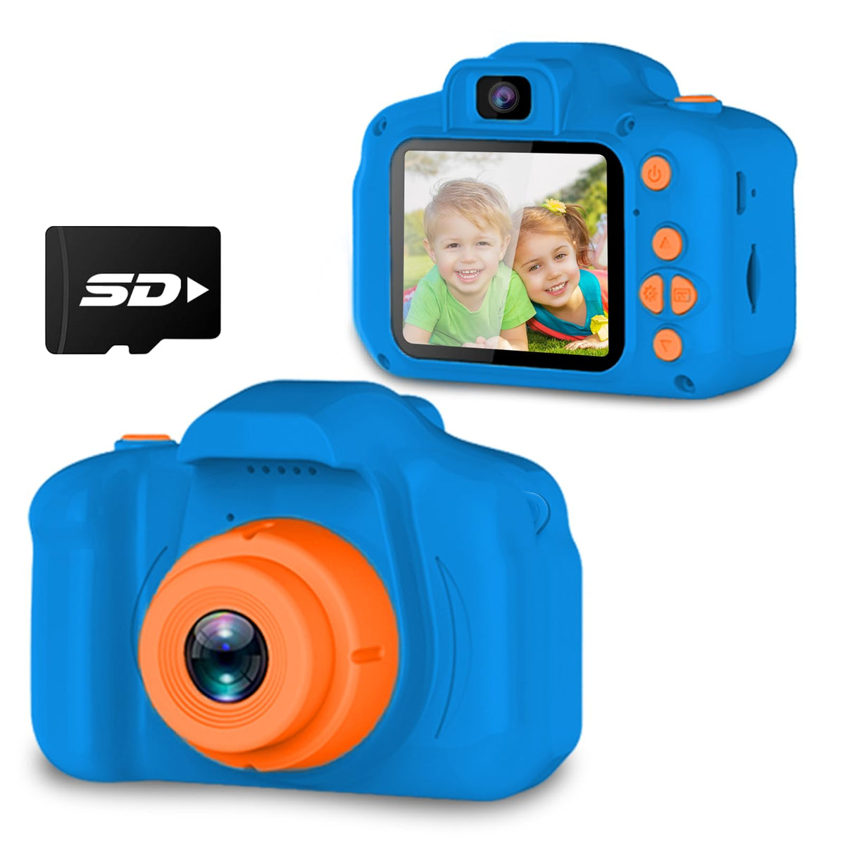 Seckton Upgrade Kids Selfie Camera front view with kid-friendly grip for easy adventures.