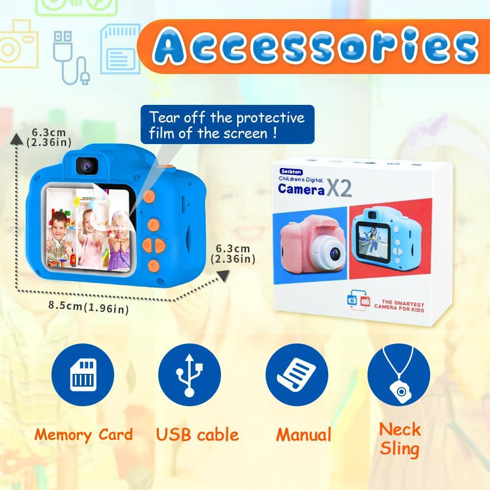 Seckton Upgrade Kids Selfie Camera makes a great gift for kids.