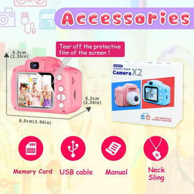 Seckton Upgrade Kids Selfie Camera SD card and USB included for instant storage.