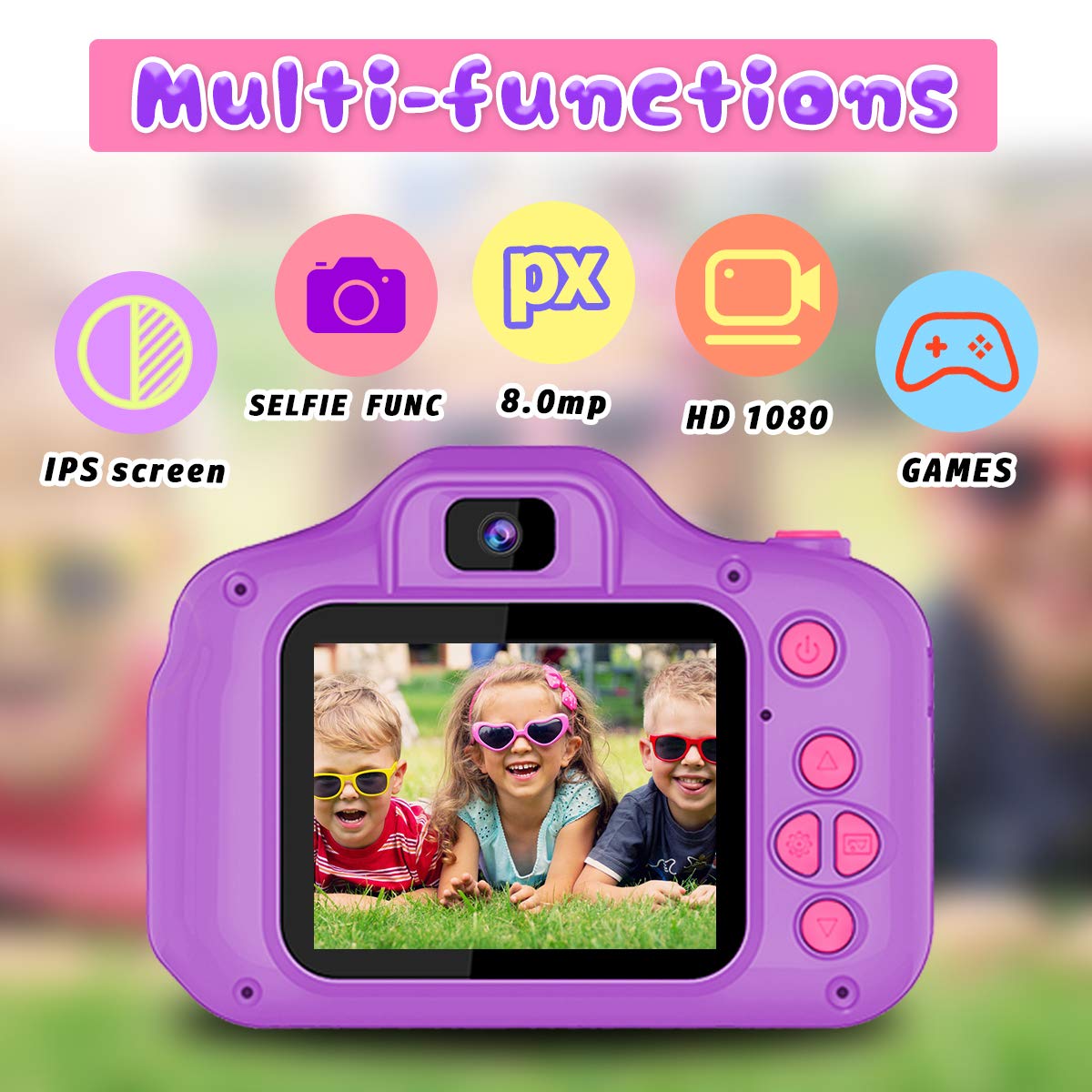 Seckton Upgrade Kids Selfie Camera showcasing selfie mode for kids