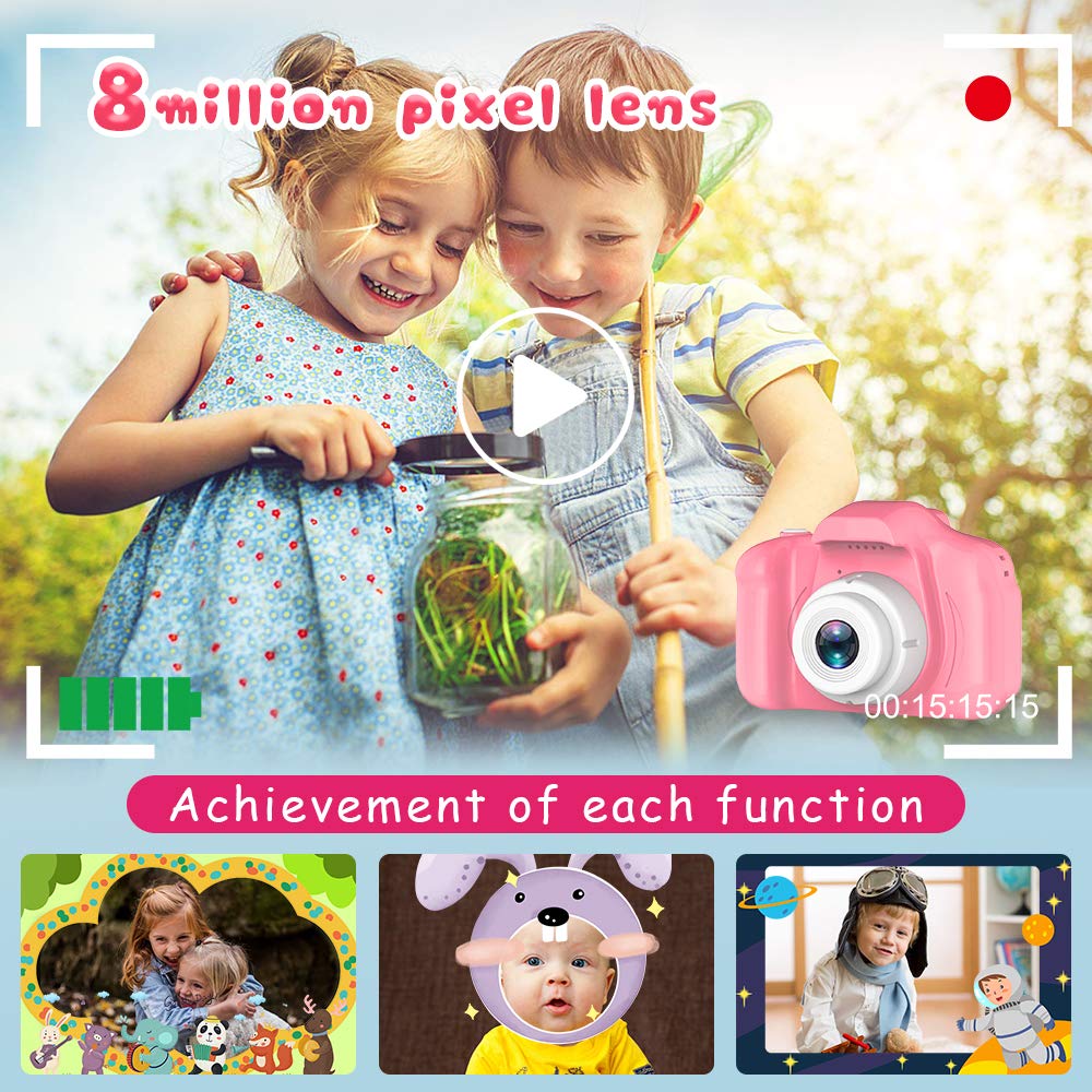 Seckton Upgrade Kids Selfie Camera shockproof shell protects against drops during play.