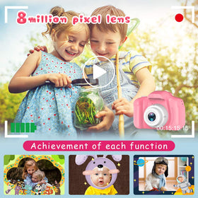Seckton Upgrade Kids Selfie Camera shockproof shell protects against drops during play.