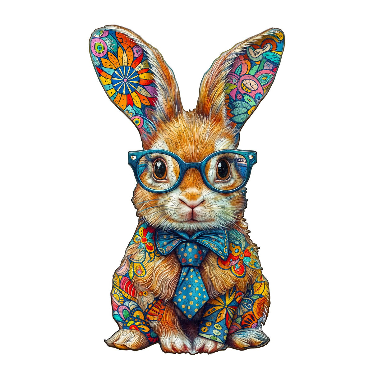 SECOGM wooden bunny puzzle pieces reveal colorful detail for a calm family activity