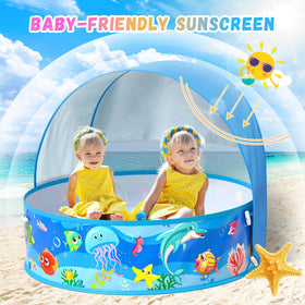 Sedity baby beach tent no-pump pop-up for easy assembly.