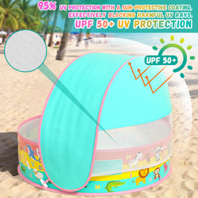 SEDITY Kiddle pool features UPF50+ sun shelter for sun protection during play.