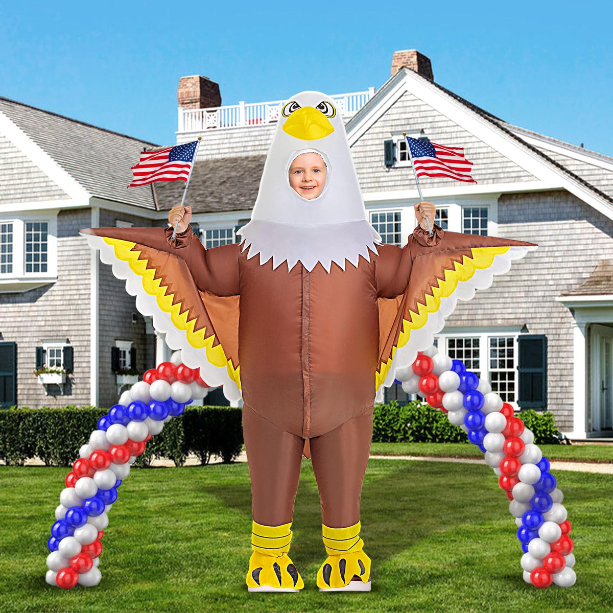 Seeds of Light Eagle Inflatable Costume fabric detail emphasizing durable polyester