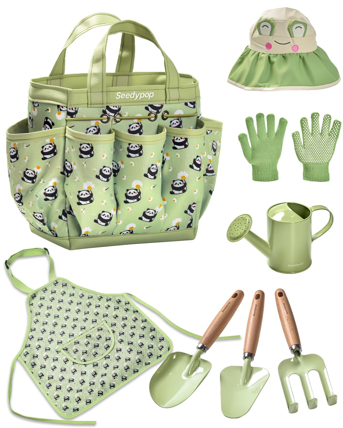 Seedypop 8-piece artisan garden tools set for kids, durable and easy to grip