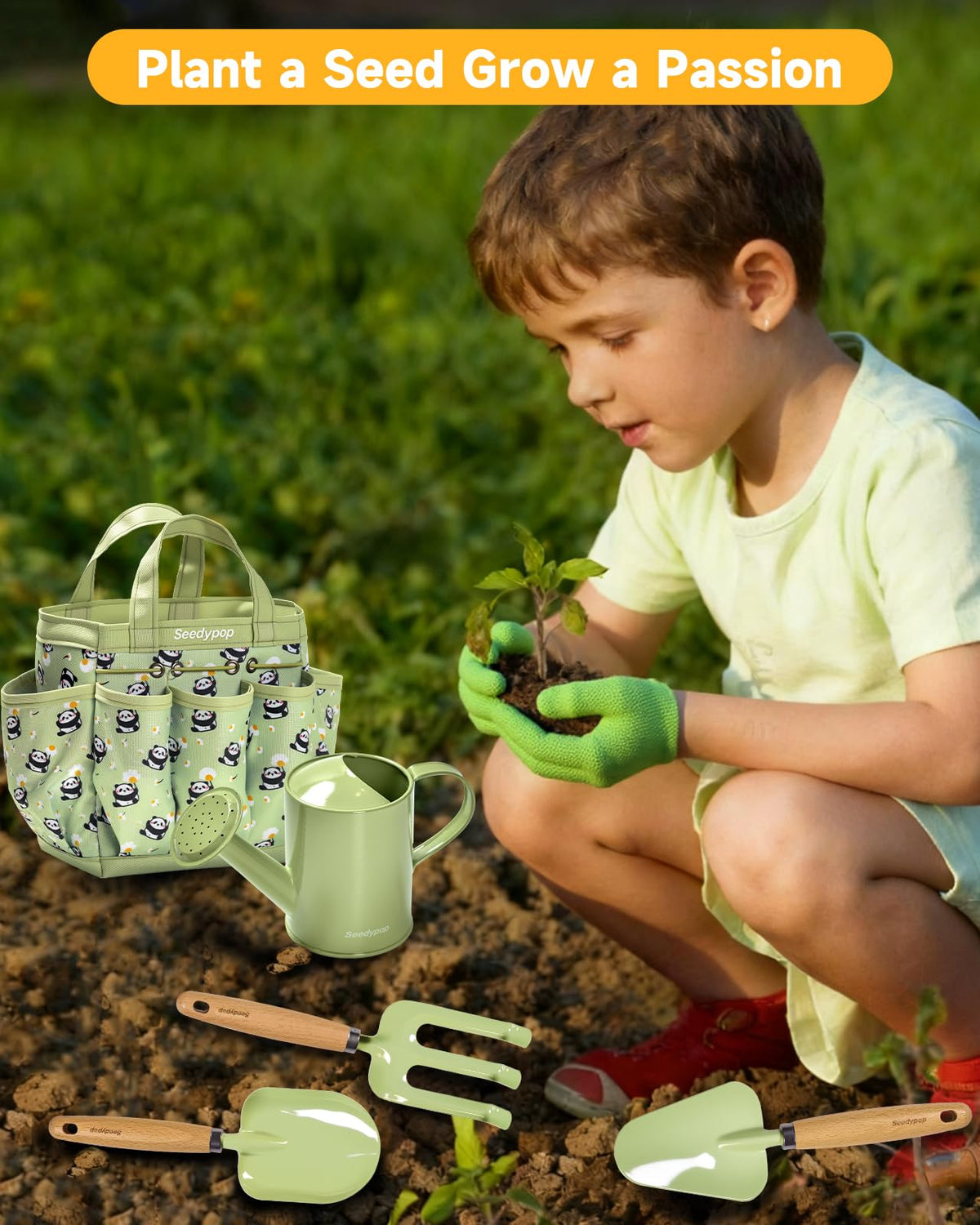 Seedypop tote bag holds tools, hats, and harvests for tidy outdoor moments